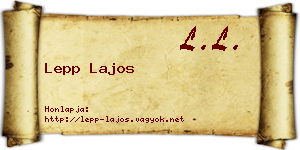 Lepp Lajos névjegykártya